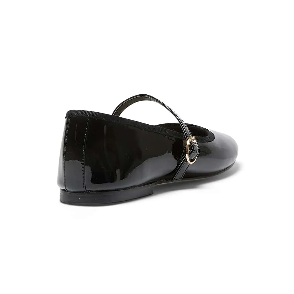 Molly Flat in Black Patent