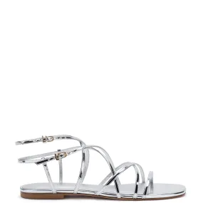 Naomi Flat Sandal In Silver Specchio