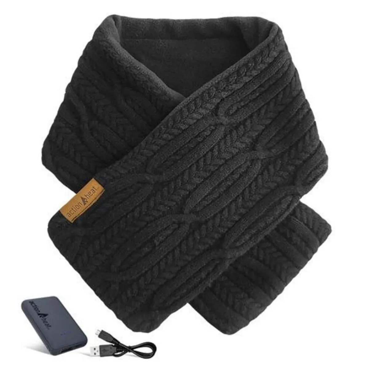 Open Box ActionHeat 7V Battery Heated Cable Knit Wrap Scarf