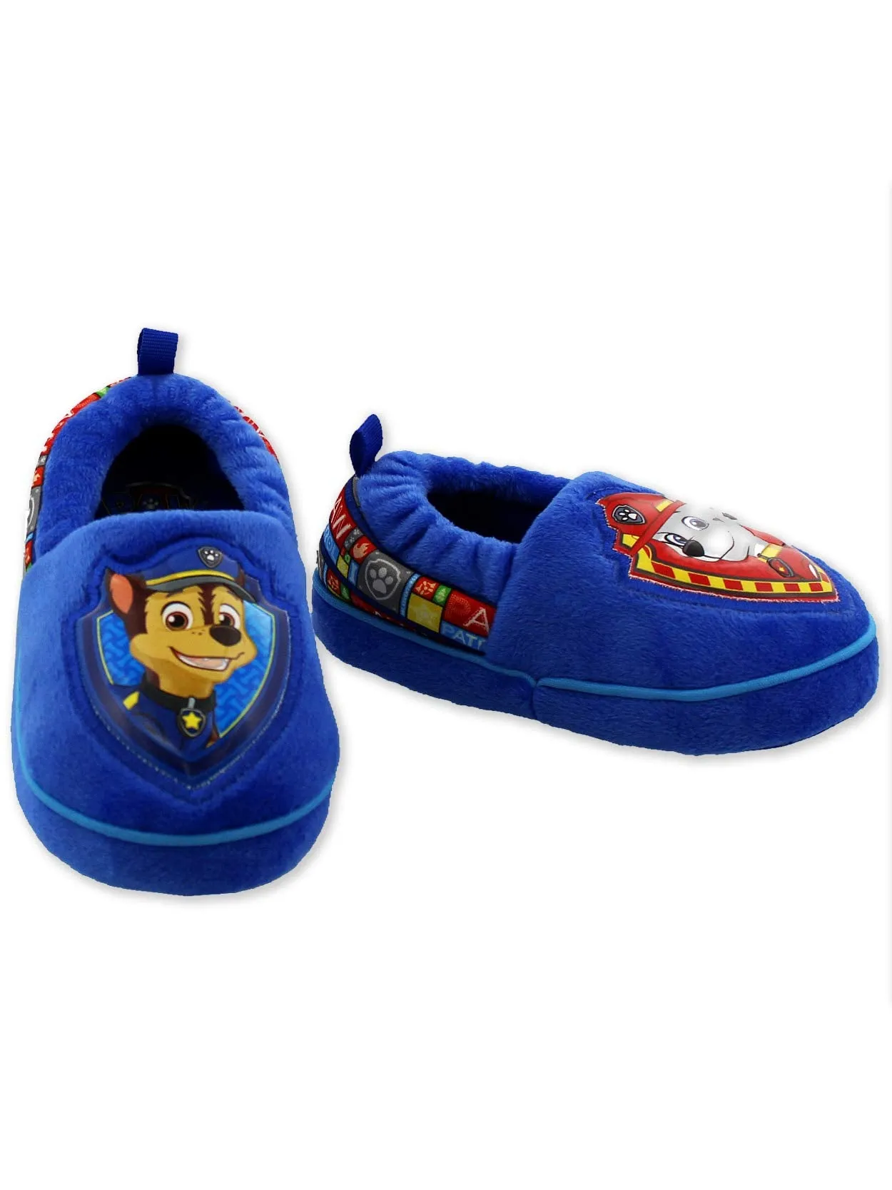 Paw Patrol Chase Marshall Toddler Boys Plush Aline Slippers