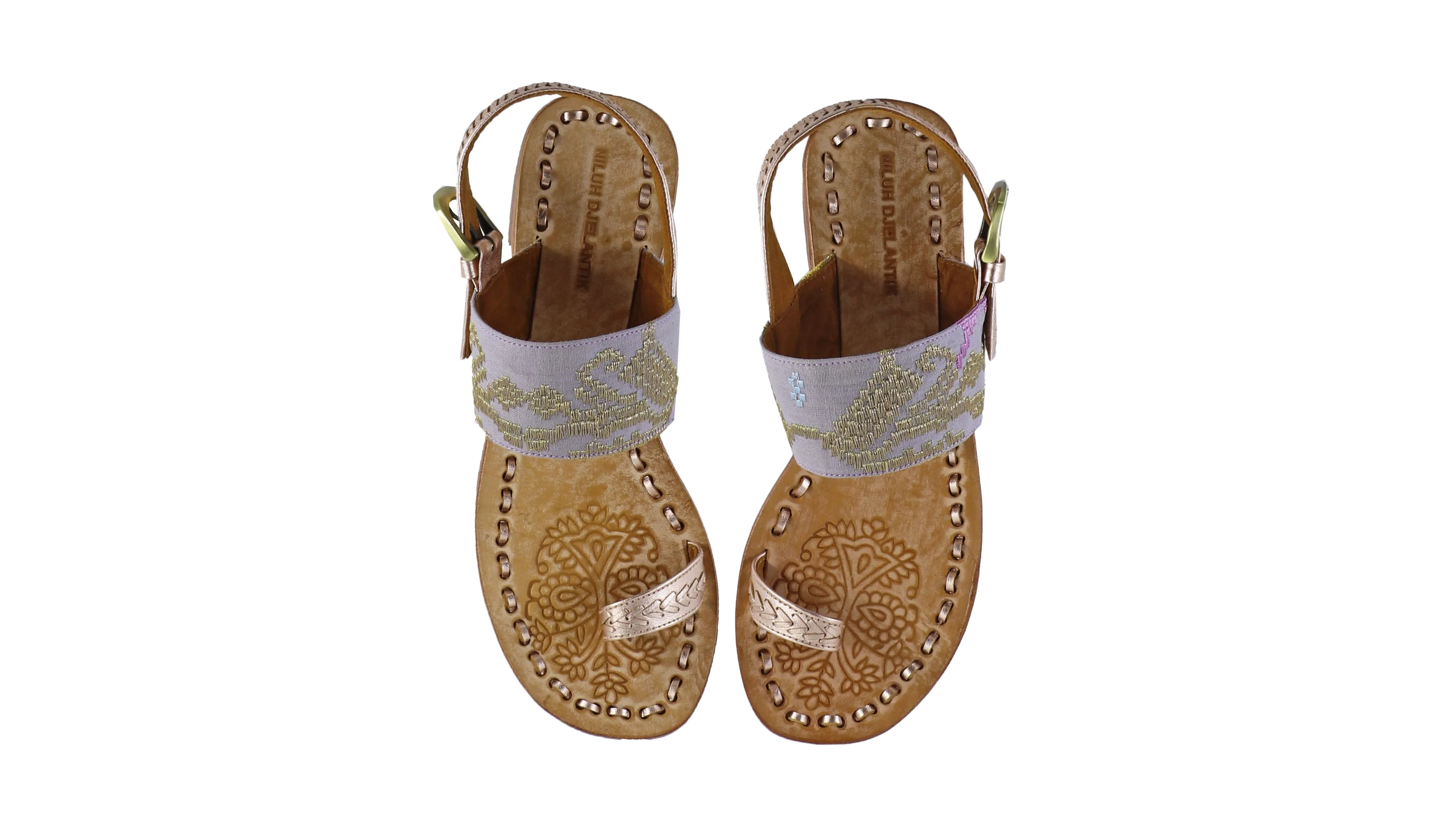 Prana 20mm Flat - Rose Gold & Cloudy Songket