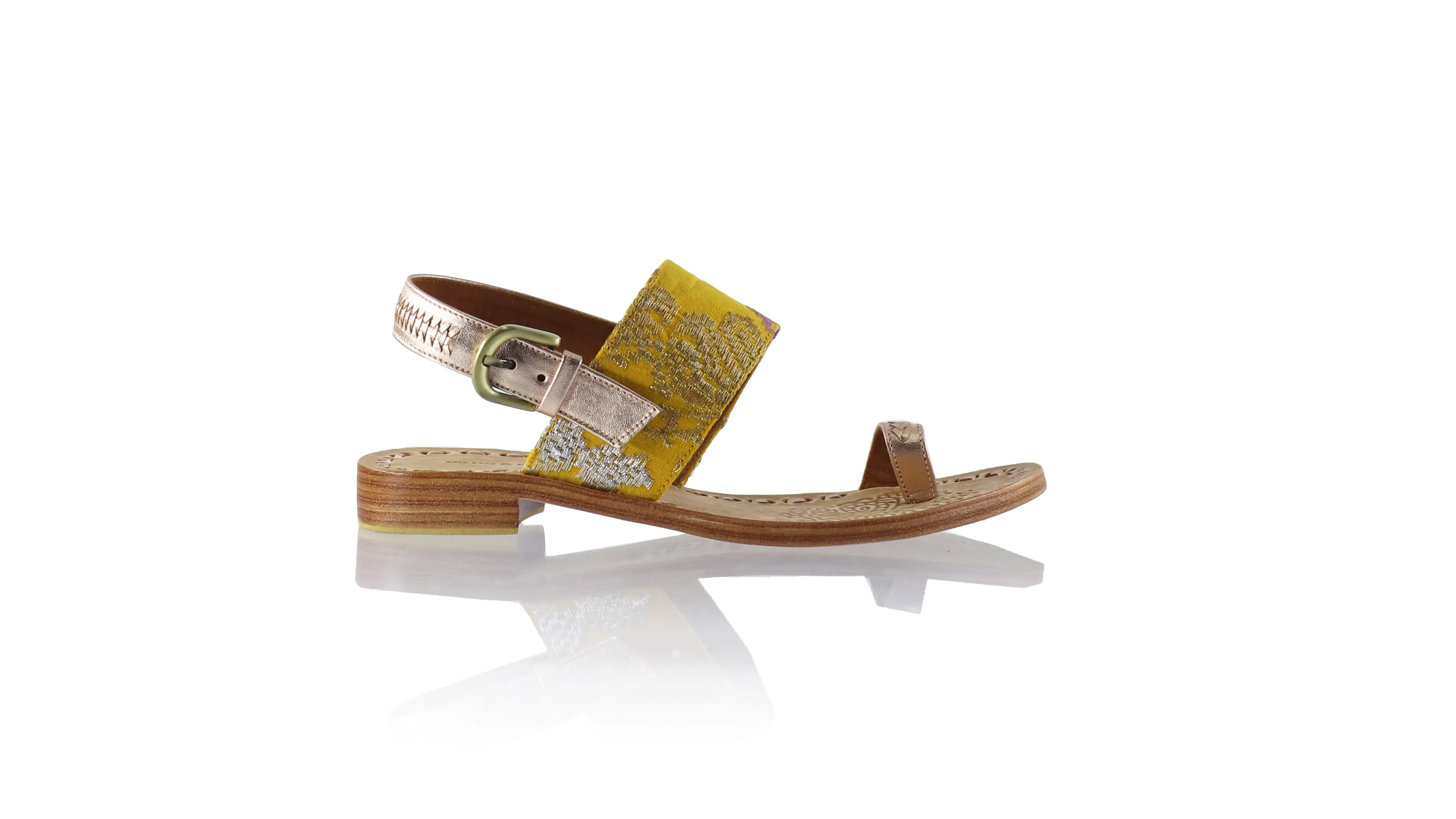 Prana 20mm Flat - Rose Gold & Mustard Songket