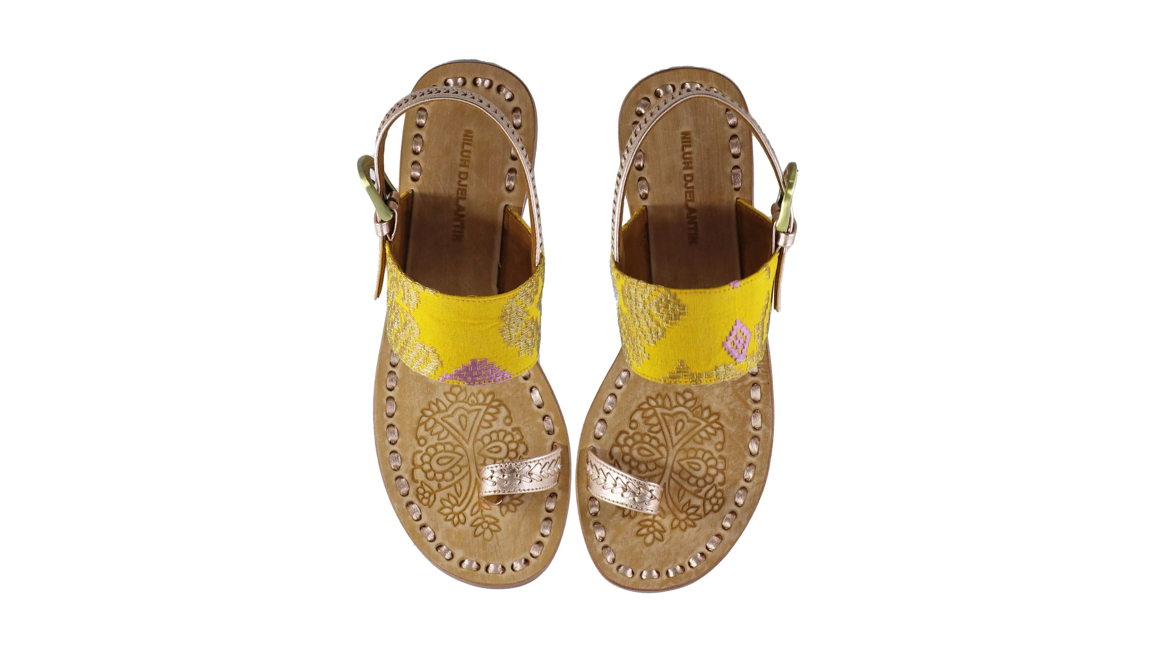 Prana 20mm Flat - Rose Gold & Mustard Songket