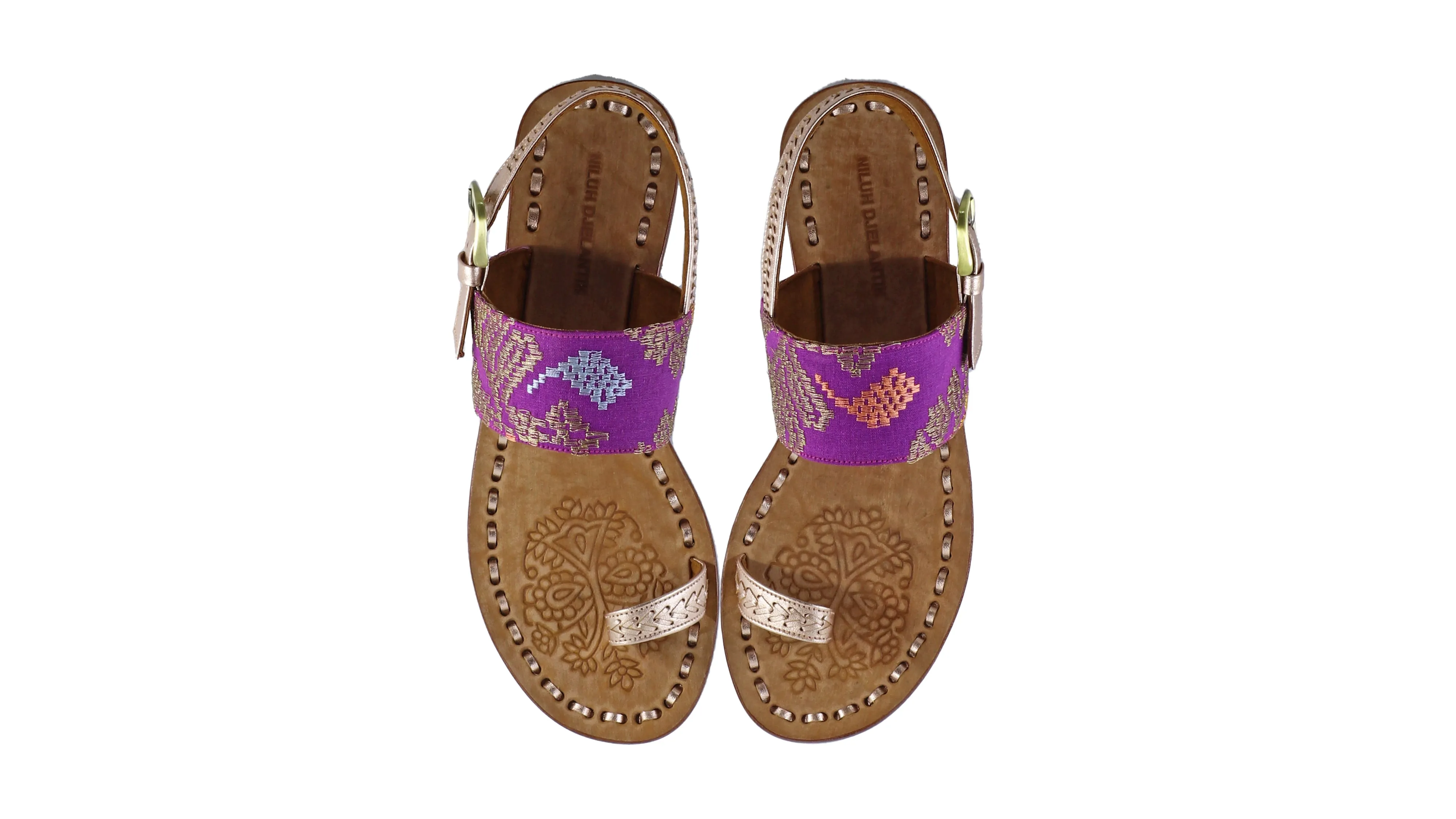 Prana 20mm Flat - Rose Gold & Purple Songket