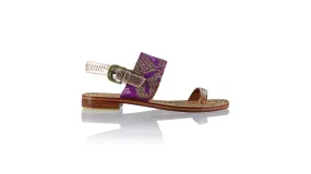 Prana 20mm Flat - Rose Gold & Purple Songket