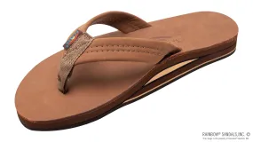 Rainbow Sandals Men's Double Layer Premier Leather w/Arch Support and 1" Strap - Black