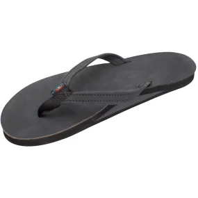 Rainbow Sandals Womens Premier/Classsic Leather Single Layer With Arch Narrow Strap - Black