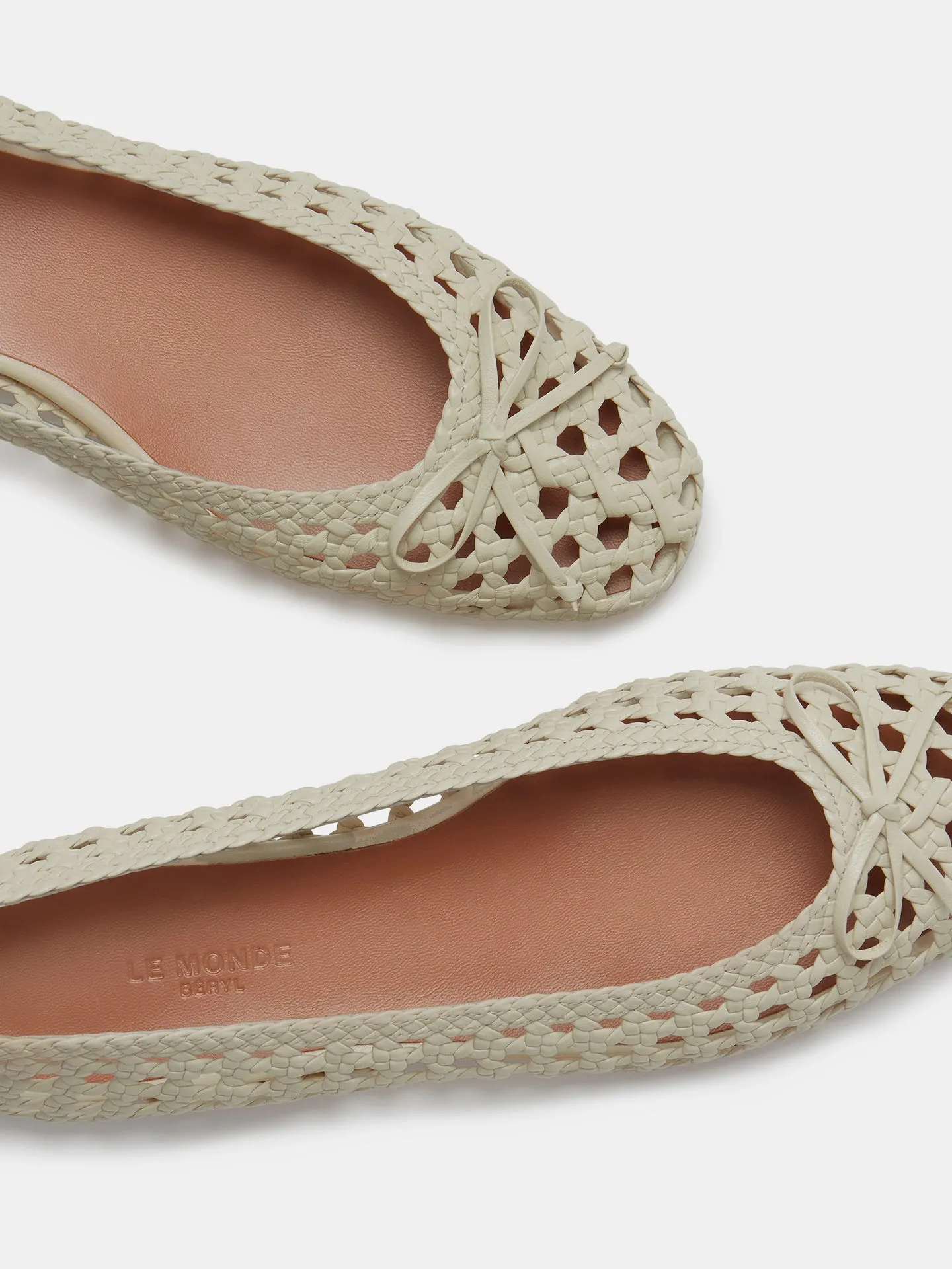 Regency Slipper / Ecru Woven Leather