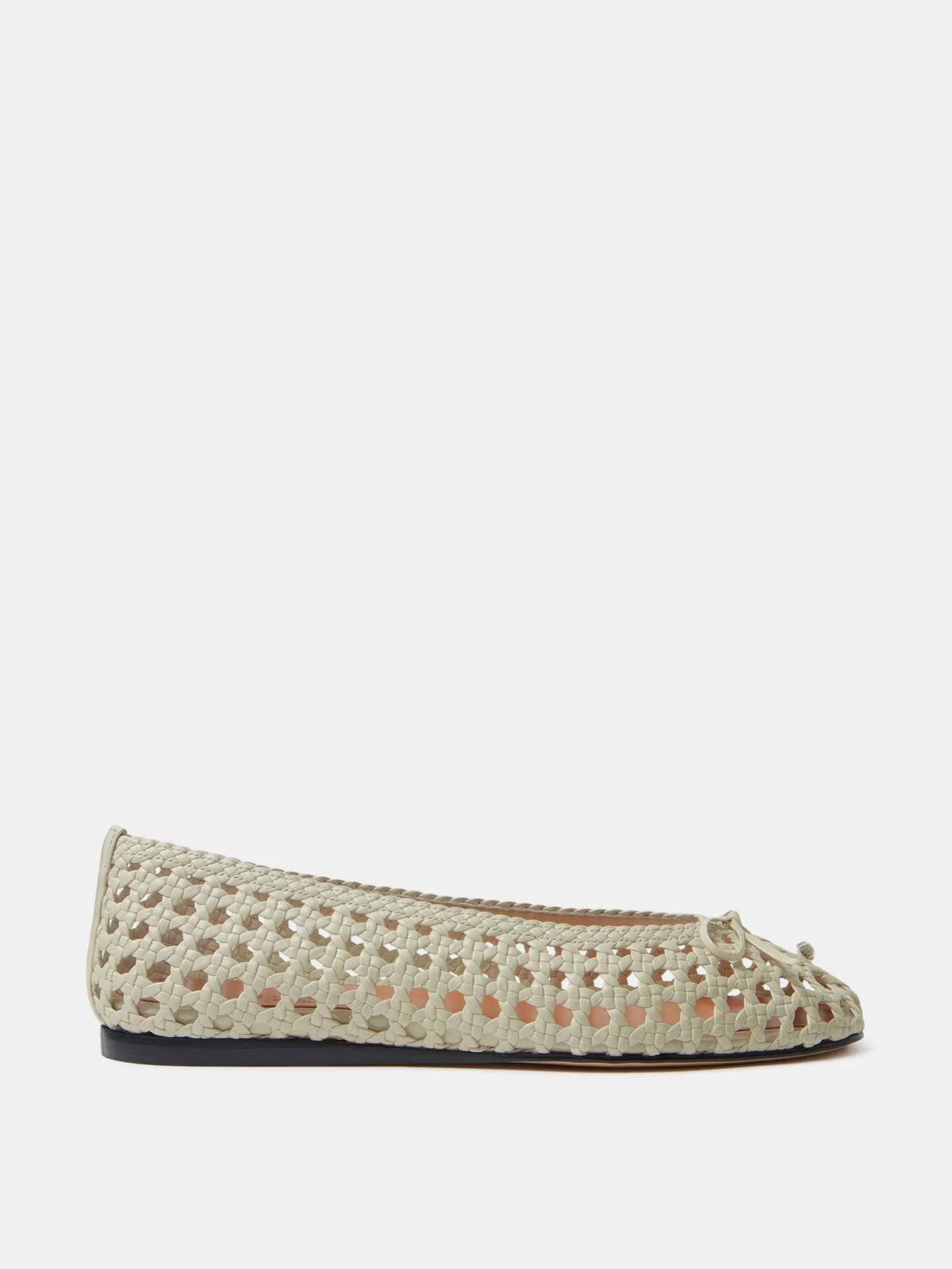 Regency Slipper / Ecru Woven Leather