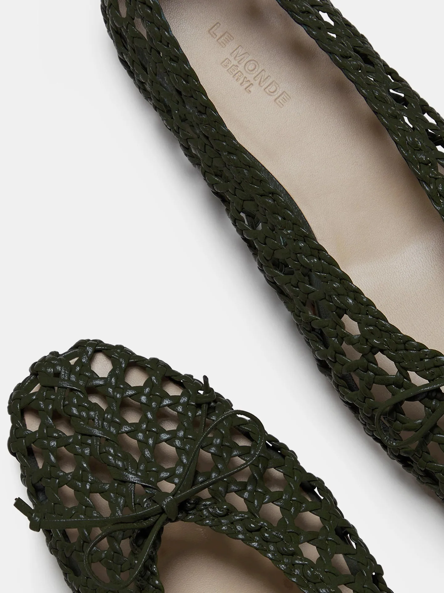 Regency Slipper /  Green Woven Leather