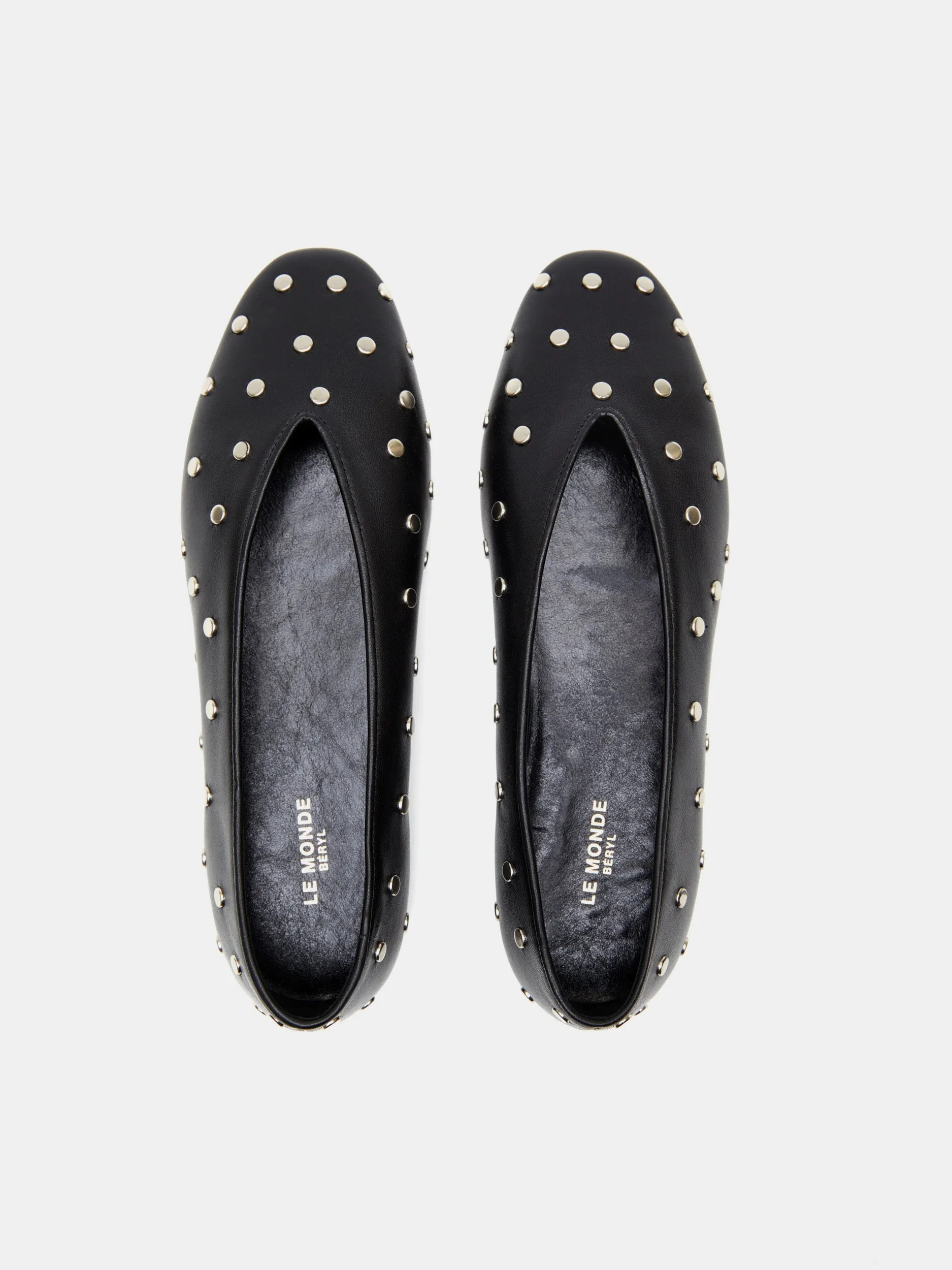 Regency Slipper / Studded Black Leather