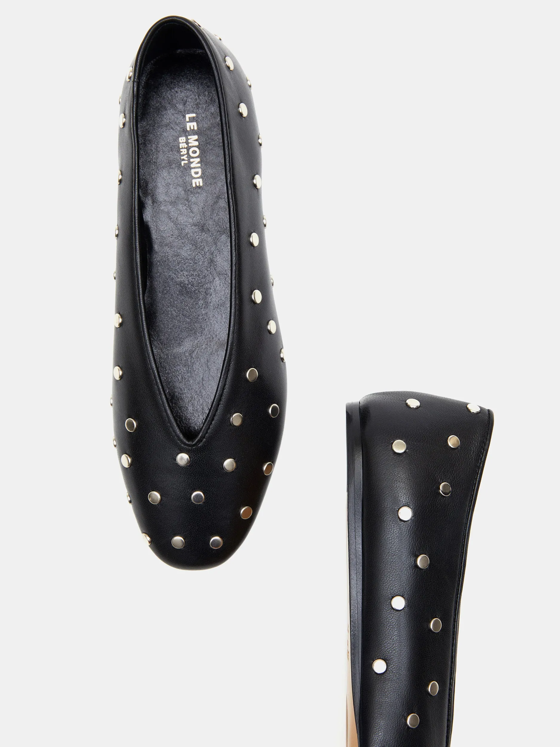 Regency Slipper / Studded Black Leather