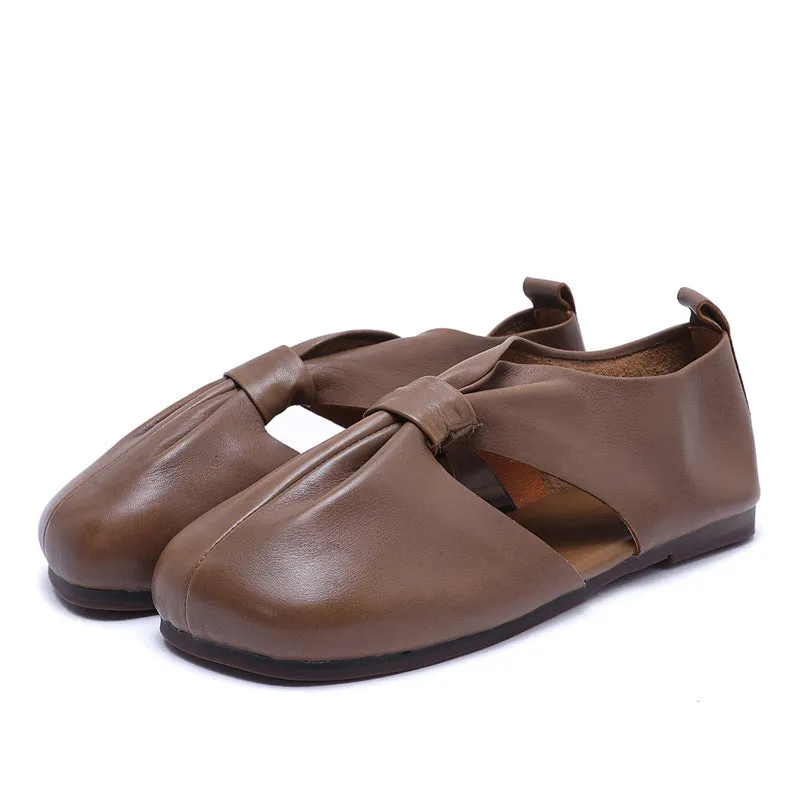 Retro Leather Women's Flats