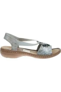 Rieker 60880-90 ladies sandals in Metallic