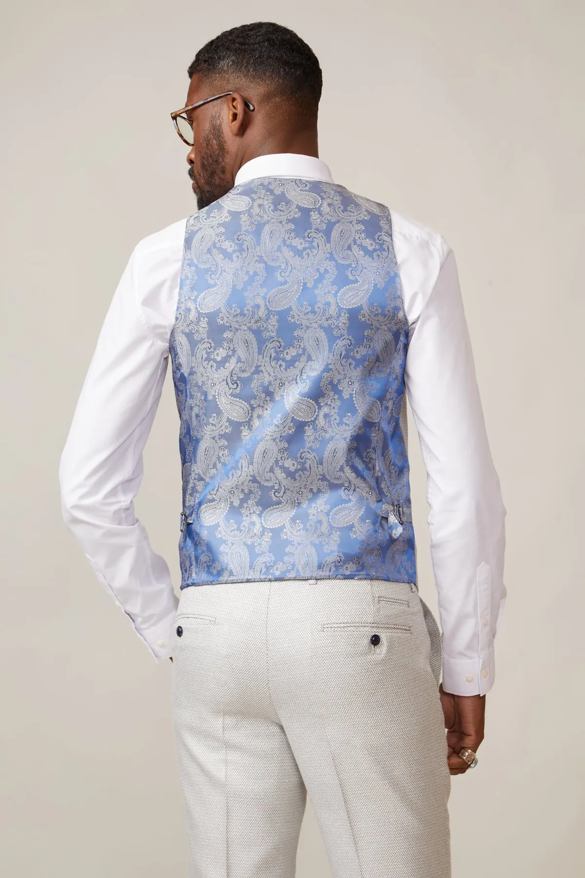 RONALD - Stone Single Breasted Waistcoat