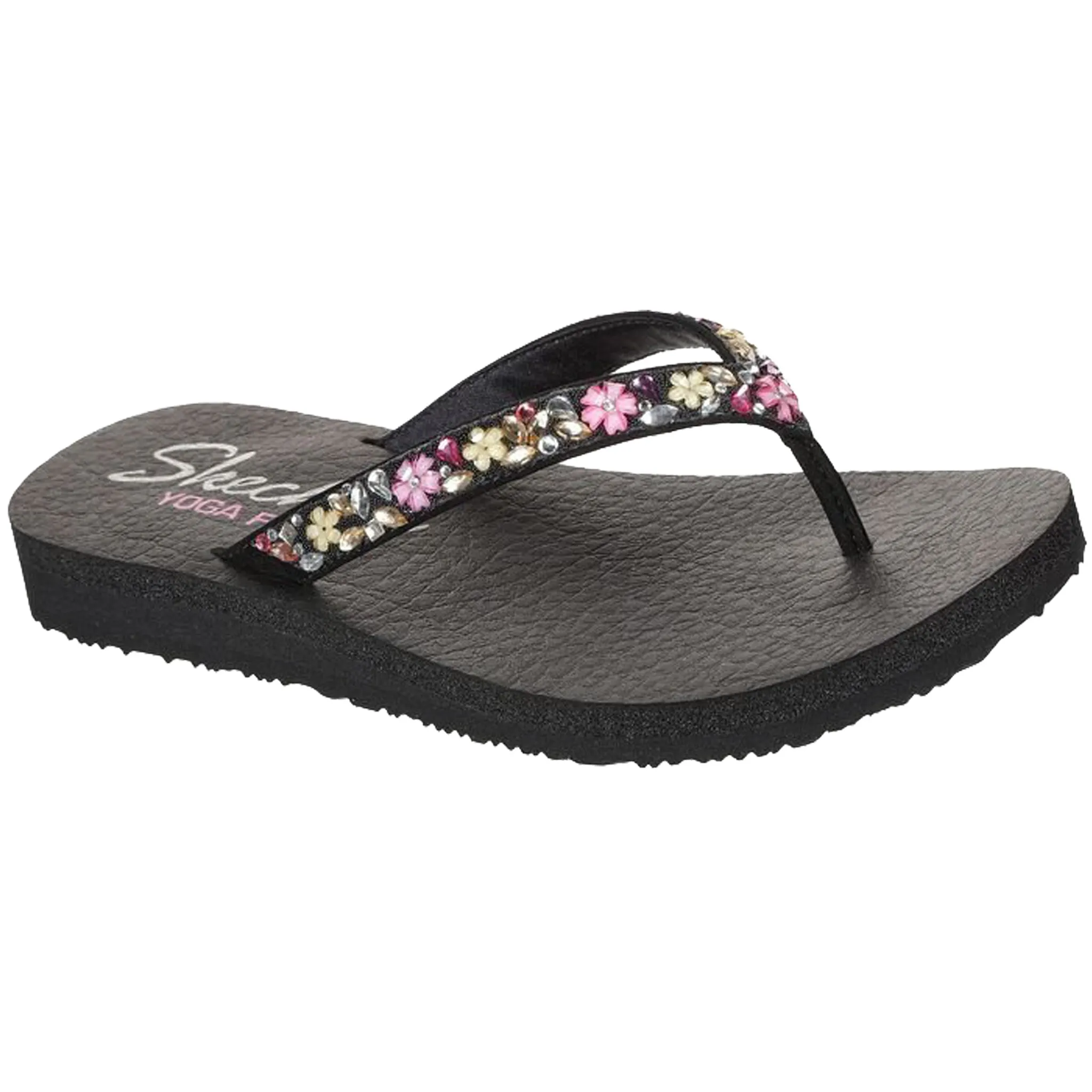 Skechers Women's 119153 Meditation Daisy Garden Vegan Yoga Foam Thong Sandals