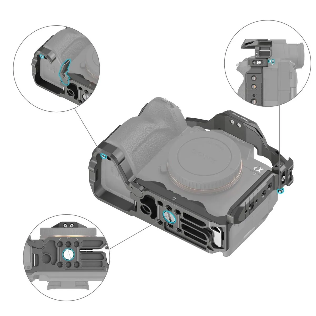 SmallRig HawkLock Quick Release Cage Kit for Sony Alpha 7R V / Alpha 7 IV / Alpha 7S III 4538