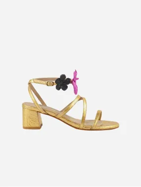 Sofía Pinatex® Vegan Leather Heeled Sandals | Gold