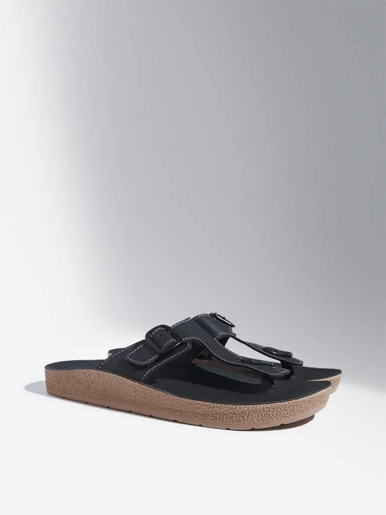 SOLEPLAY Black Thong-Strap Sandals