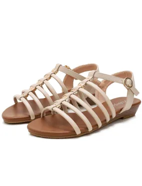 Solid Color Front Strap Roman Sandals Boho Flat Sandals for Women