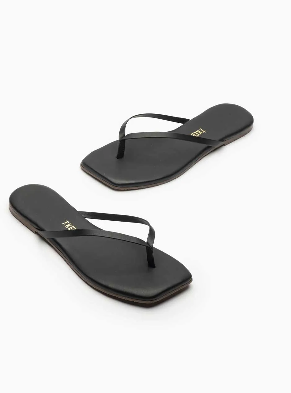 TKEES Women's Lily Square Toe Flip Flop Sandals - Black