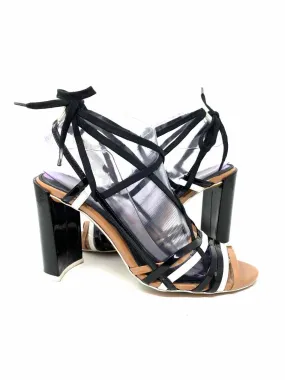 U Women's Beige Gladiator Patent Leather Size 38/8 Sandals