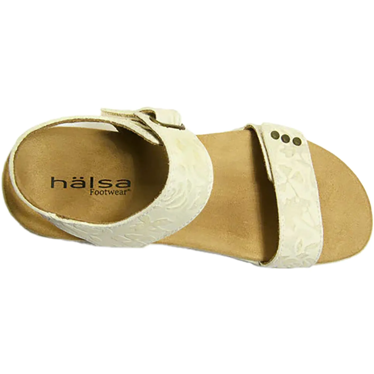 Women's Halsa Dominica Ivory/Metallic Flower Leather