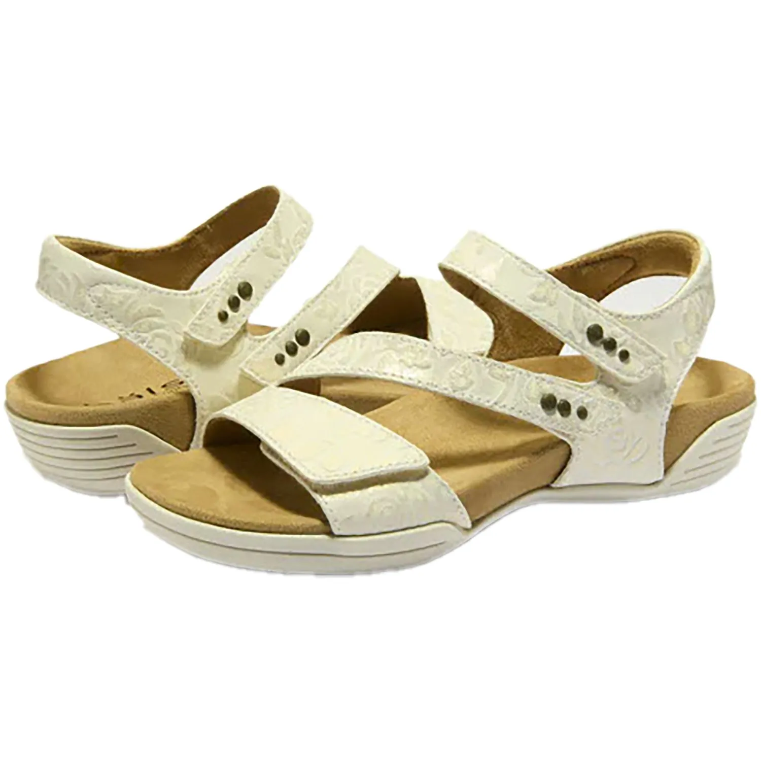 Women's Halsa Dominica Ivory/Metallic Flower Leather