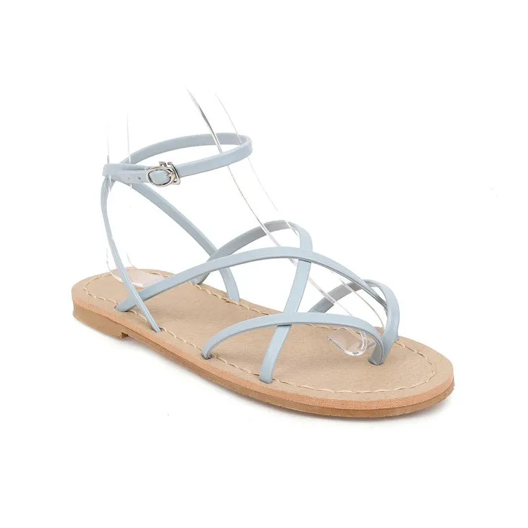 Women's's Flip Flops Round Toe Ankle Strap Flat Sandals