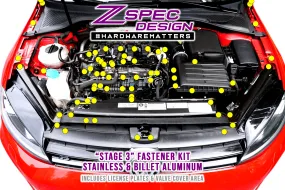 ZSPEC "Stage 3" Dress Up Bolts® Fastener Kit for '15  VW Golf R MK7, Stainless & Billet